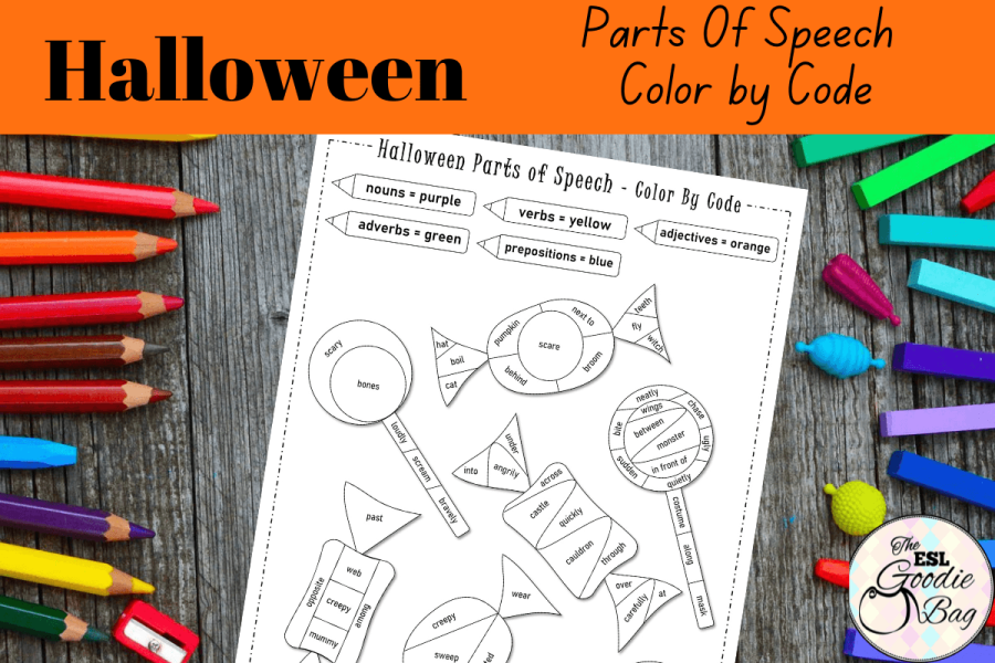 Halloween Parts of Speech Color Code