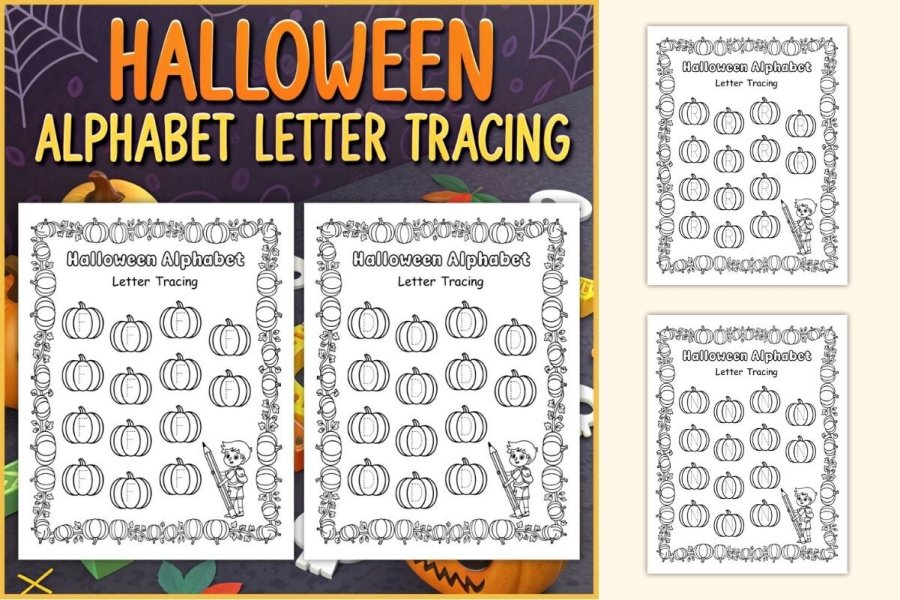 Halloween Alphabet Tracing Worksheets