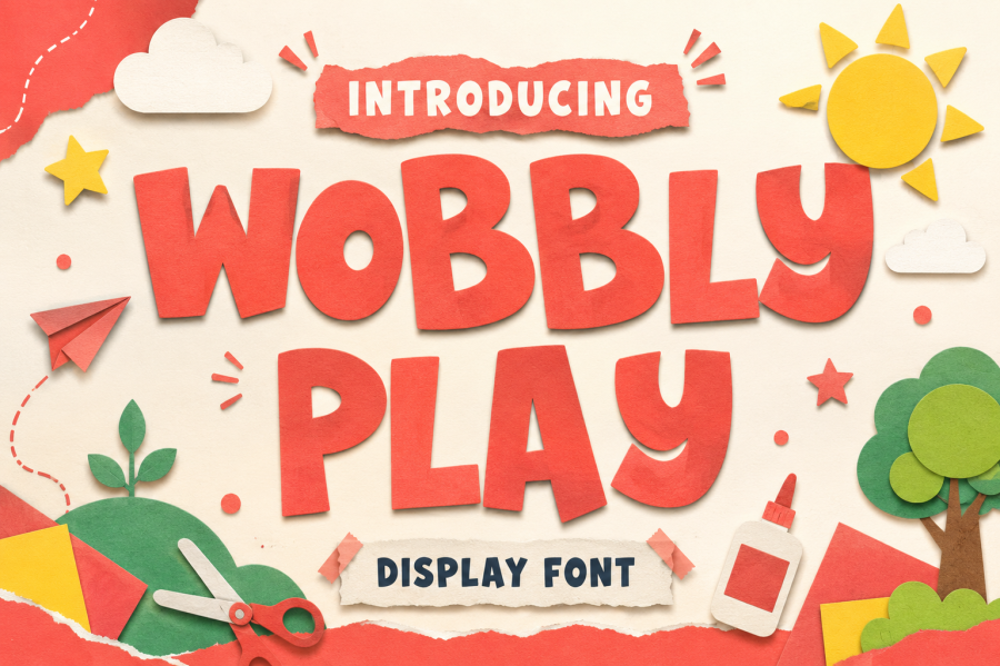 Wobbly Play Display Font