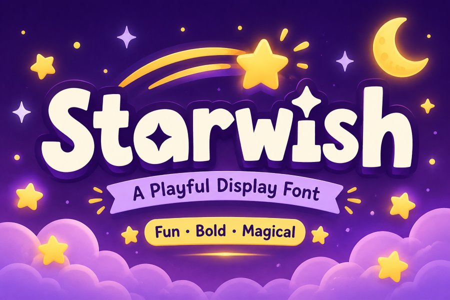 Starwish Playful Cosmic Display Font