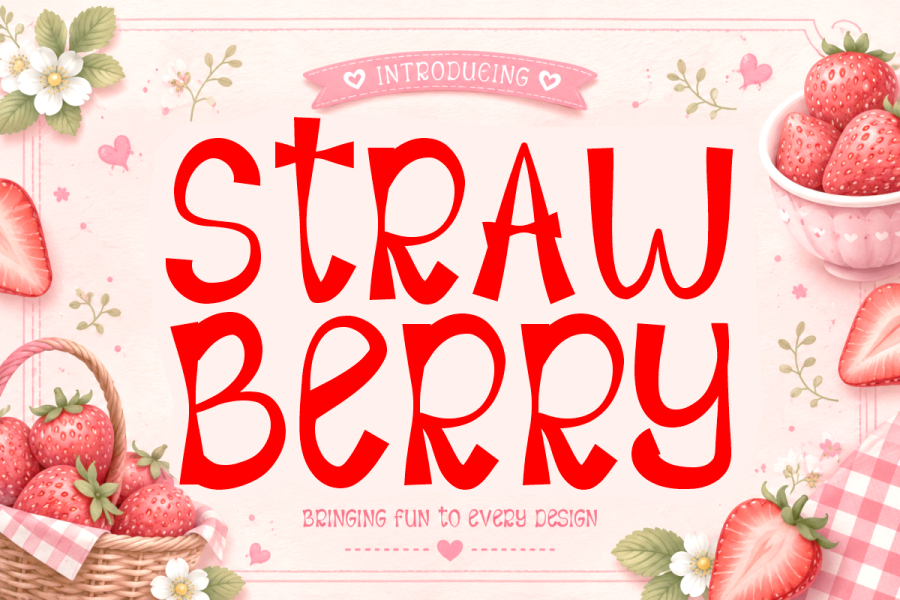 Strawberry Cute Playful Display Font
