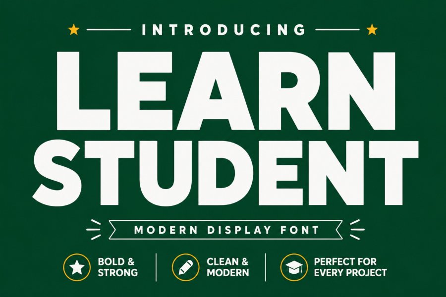 Learn Student Modern Display Font