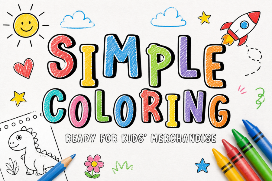 Simple Coloring Hand-Drawn Font