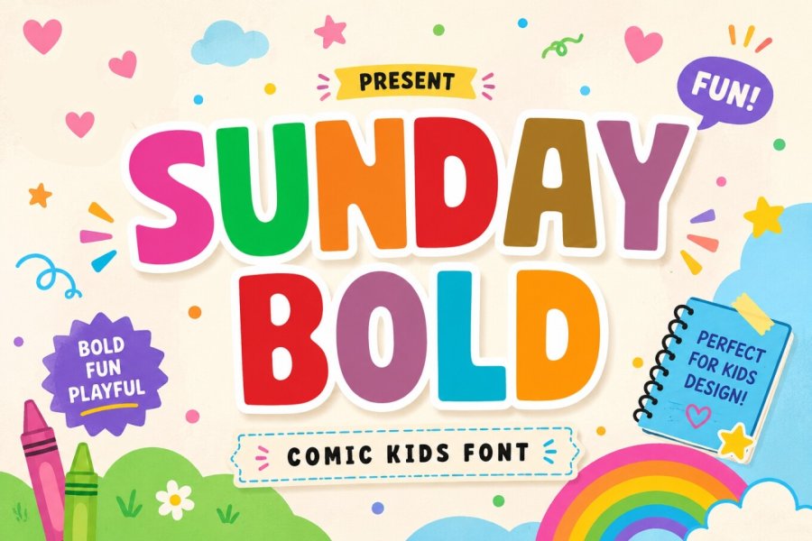 Sunday Bold Comic Kids Font