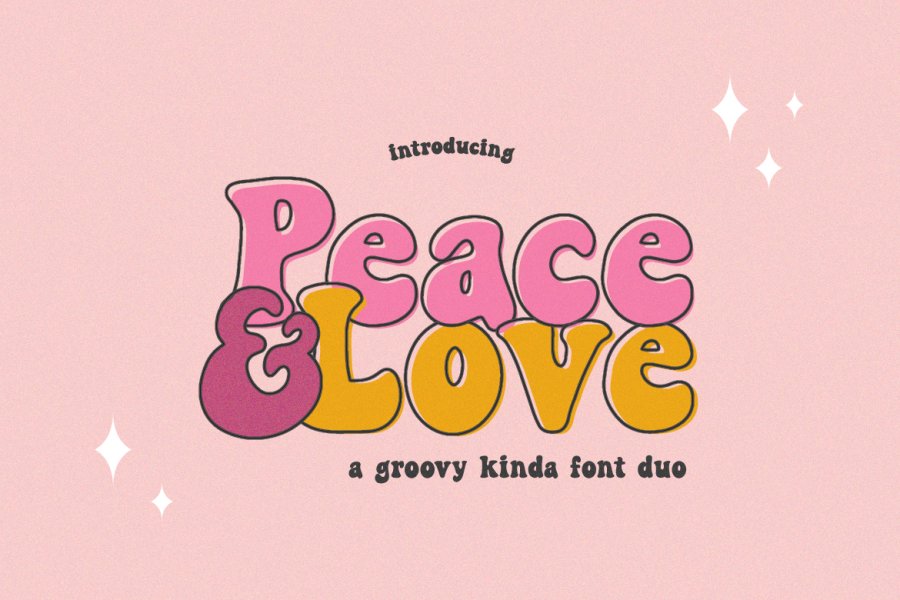 Peace and Love Retro Display Font