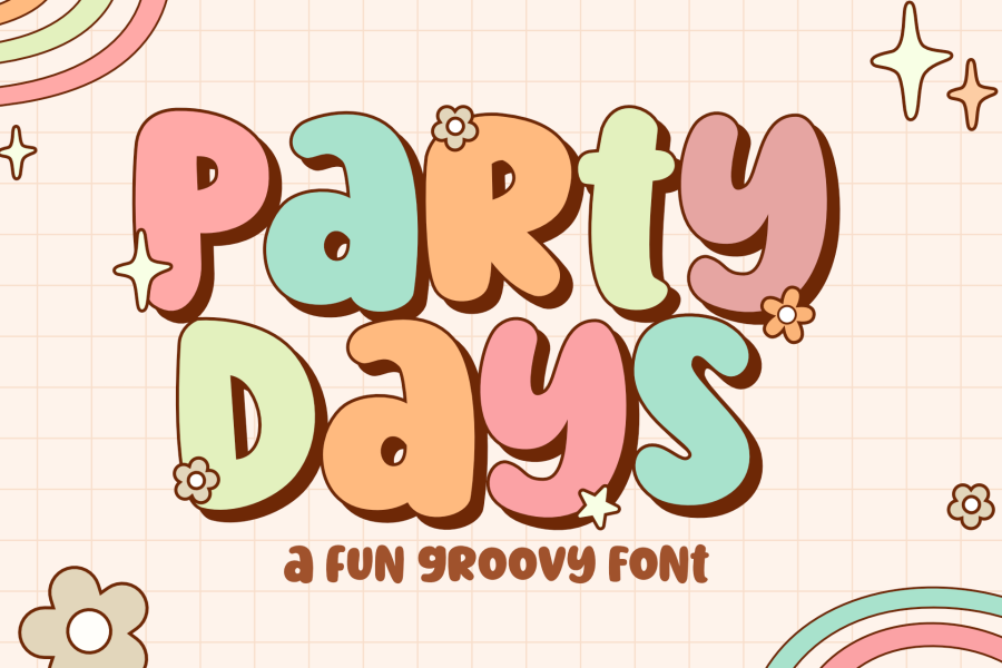 Party Days Retro Groovy Font