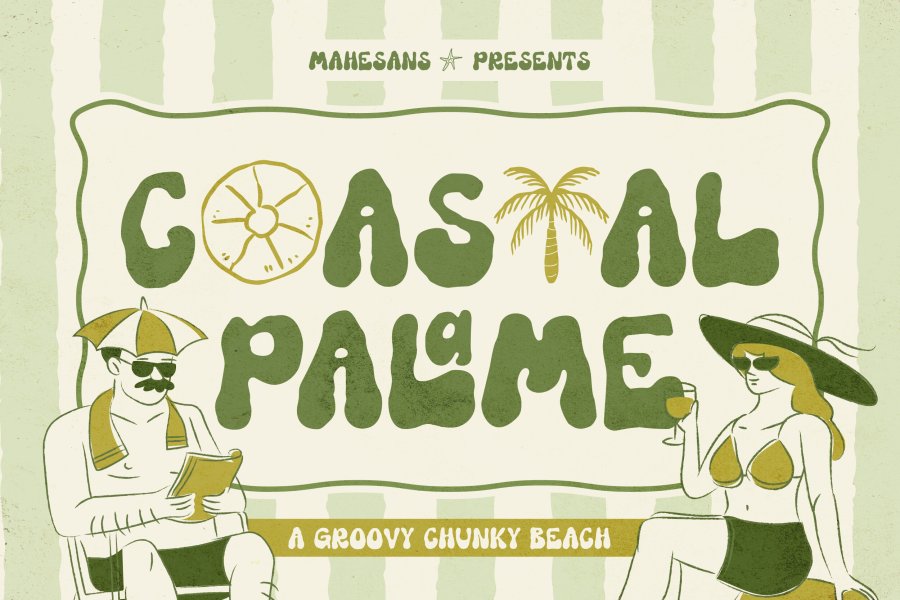 Coastal Palm Groovy Display Font
