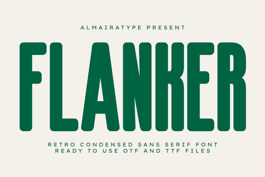 Flanker Retro Condensed Sans Serif Font