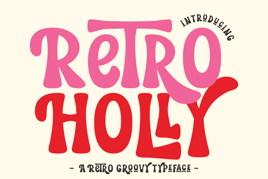 Retro Holly Groovy Display Font