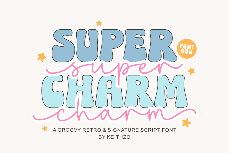 Super Charm Retro Script Font Duo