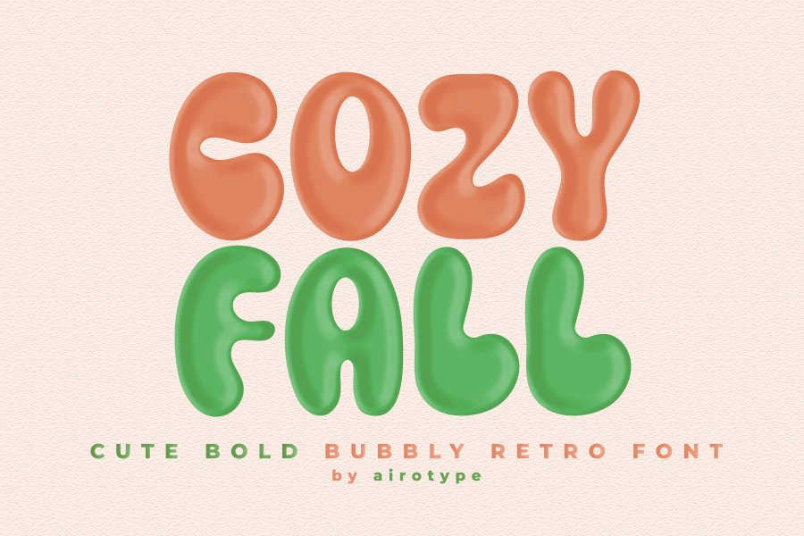 Cozy Fall Retro Bubble Font