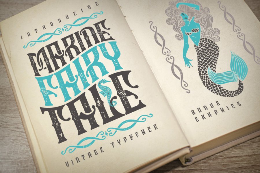 Marine Fairytale Vintage Texture Font