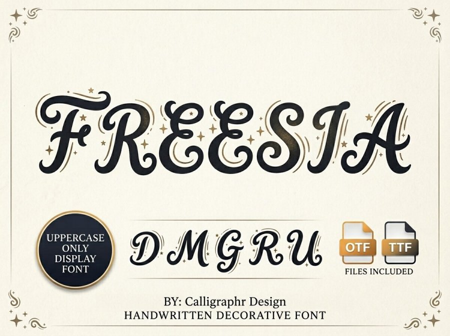 Freesia Handwritten Decorative Font