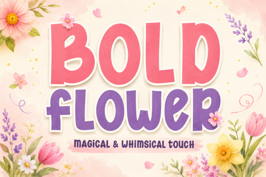 Bold Flower Decorative Display Font