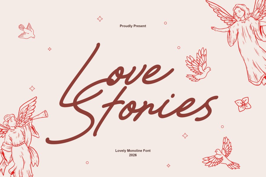 Love Stories Monoline Font
