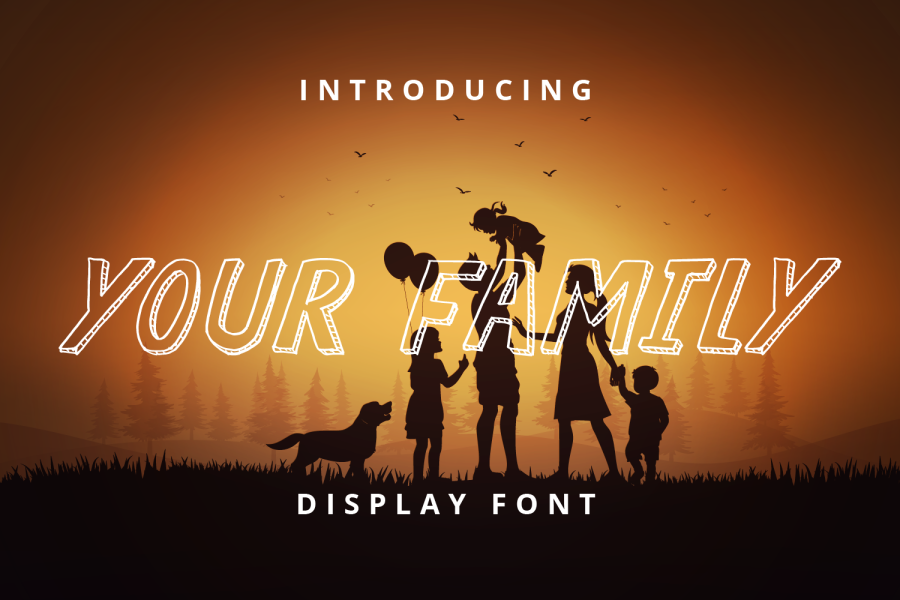 Your Family 3D Display Font
