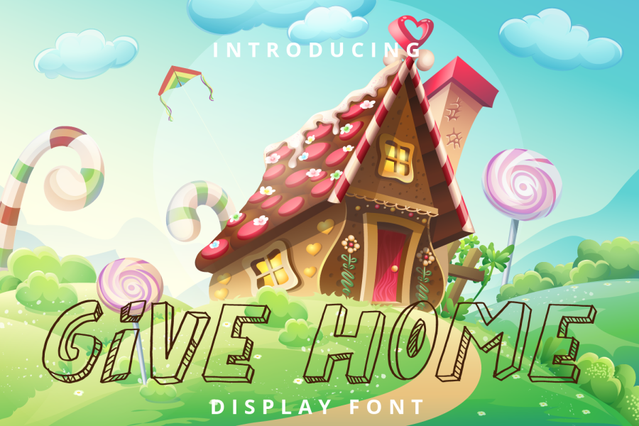 Give Home 3D Display Font