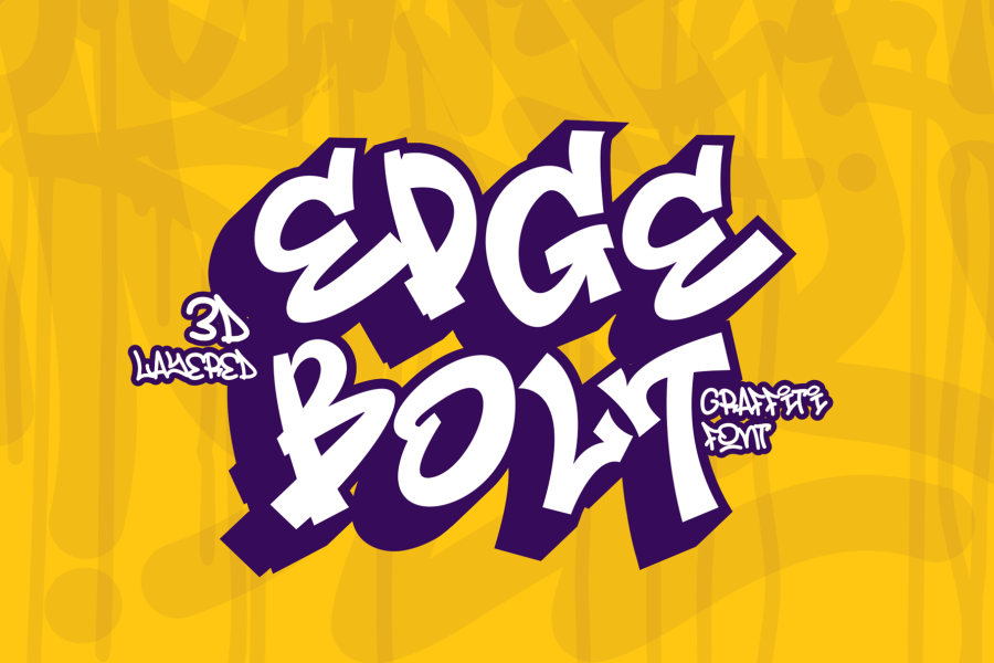Edge Bolt 3D Graffiti Font