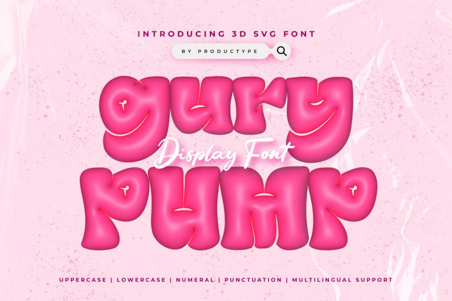 Gury Pump 3D SVG Font