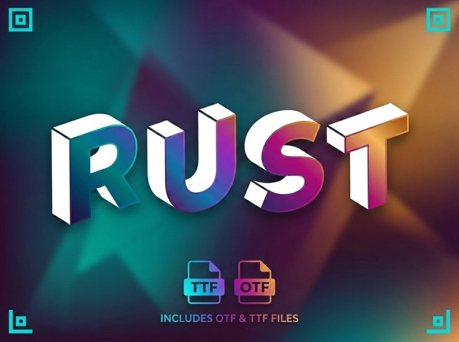 Rust 3D Isometric Display Font