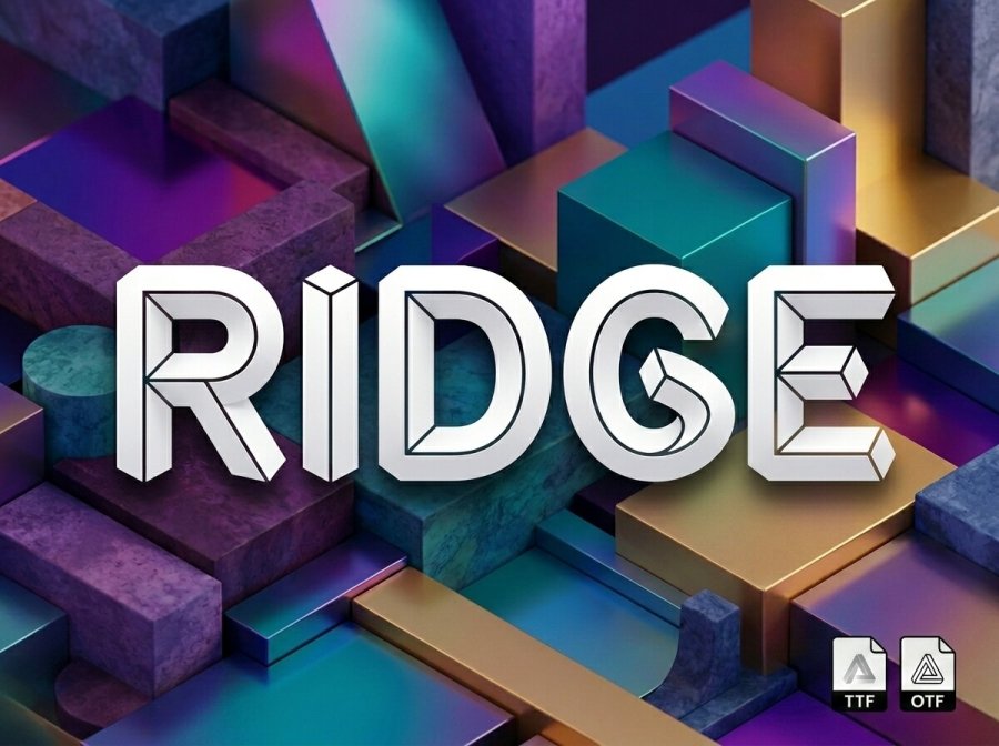 Ridge 3D Geometric Font