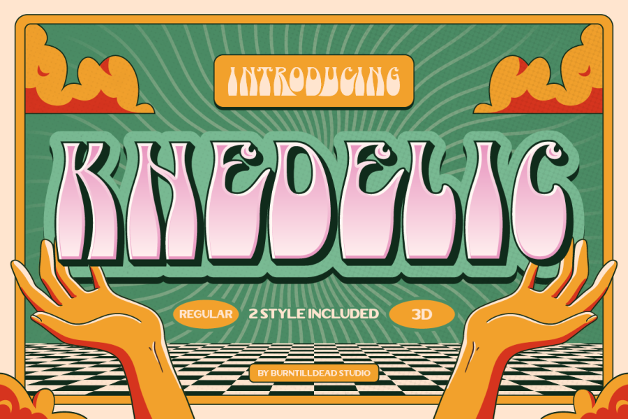 Khedelic Retro Psychedelic Font
