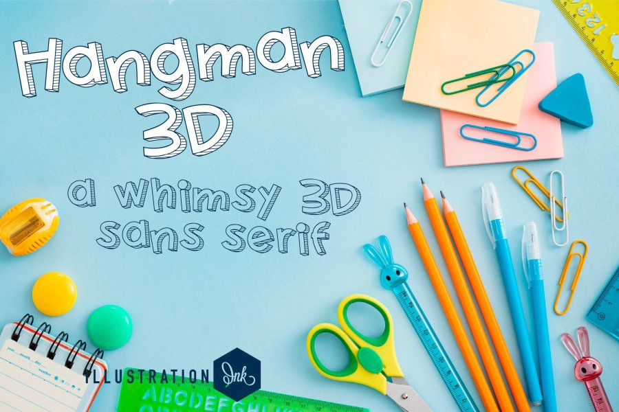Hangman 3D Display Font