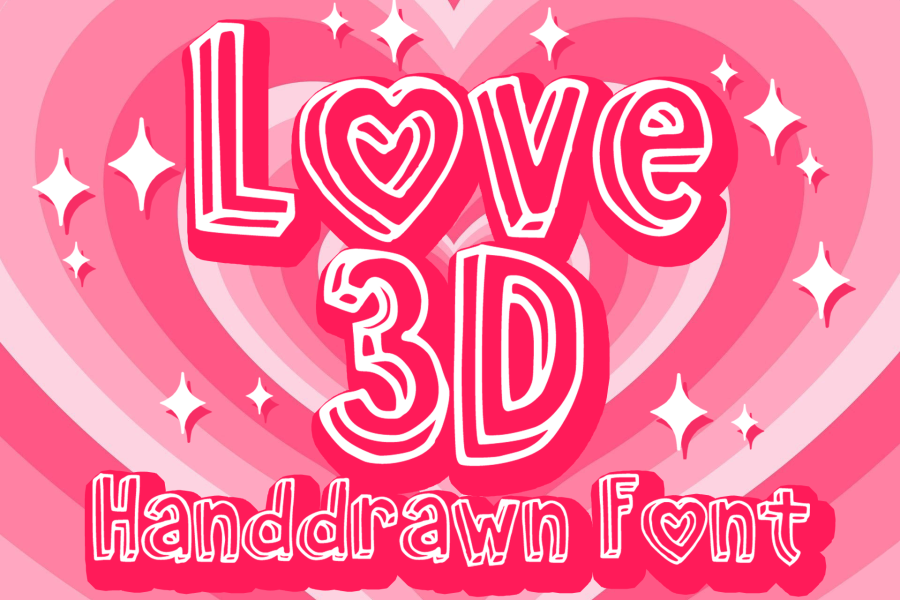 Love 3D Handdrawn Font