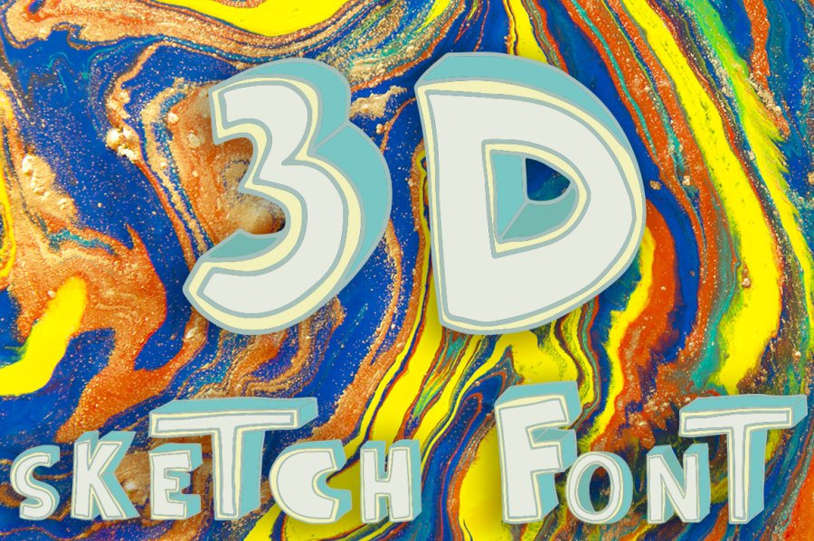 3D Sketch Display Font