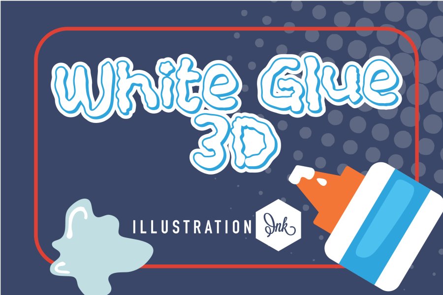 White Glue 3D Font