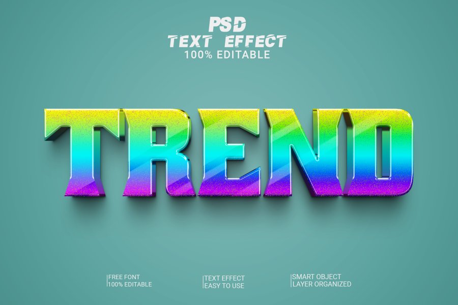 3D Editable Font Effect
