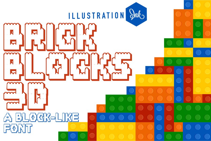 Brick Blocks 3D Font
