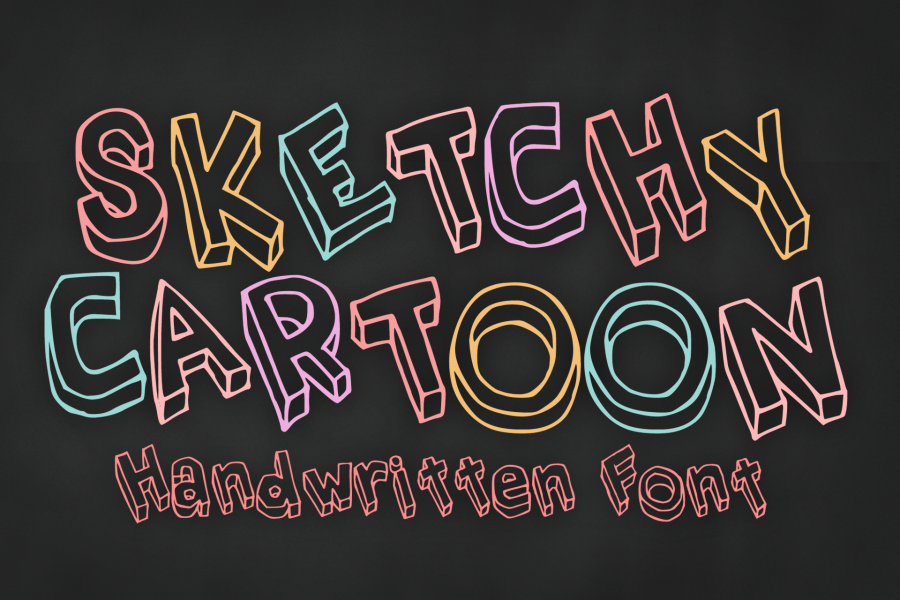 Sketchy Cartoon 3D Handdrawn Font