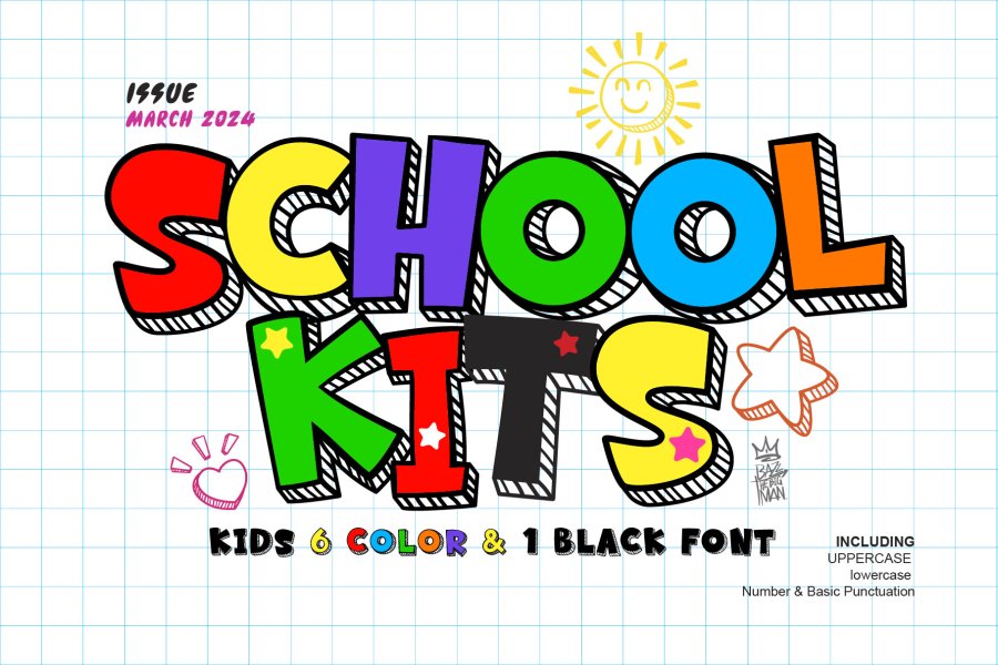 School Kits Color Font