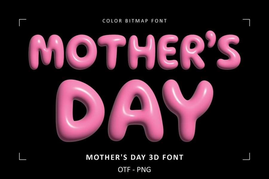 Mothers Day 3D Color Font