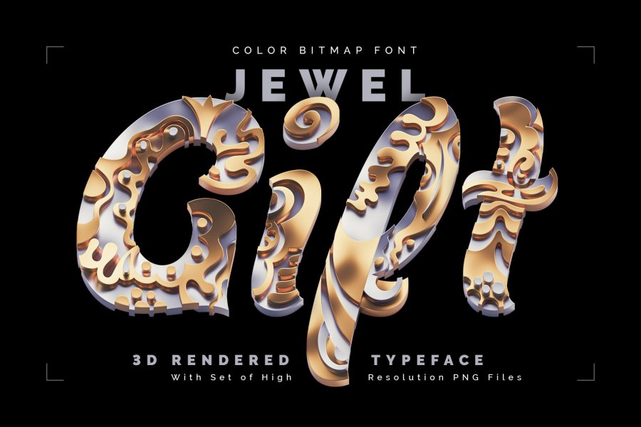 Jewel Gift Luxury 3D Color Font