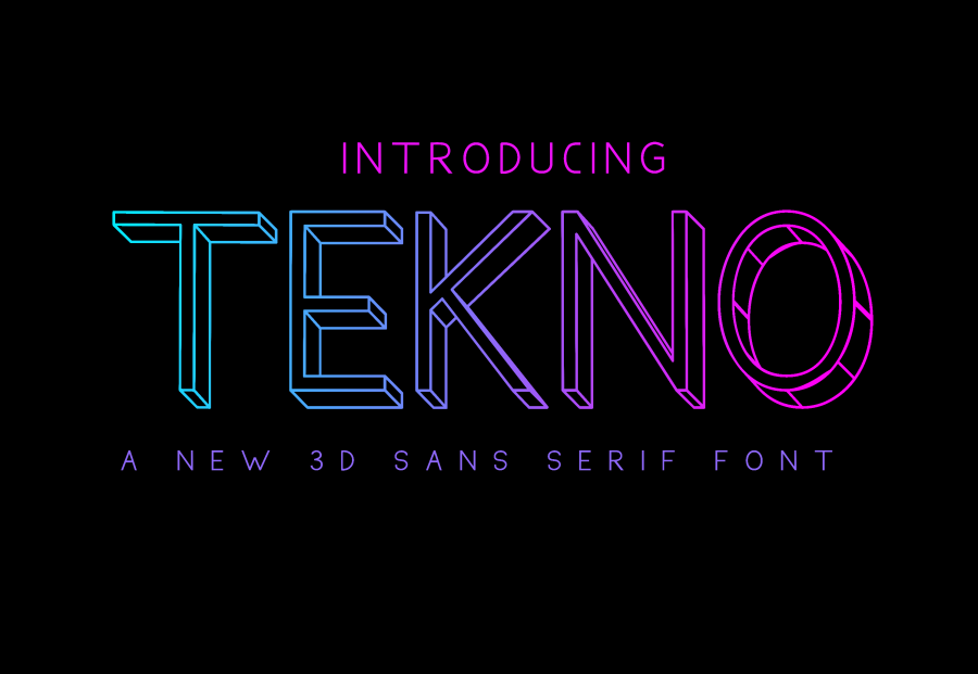 Tekno 3D Display Font