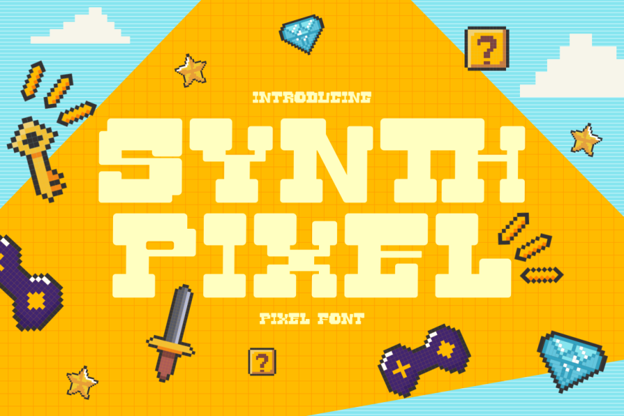 Synth Pixel Retro Game Font