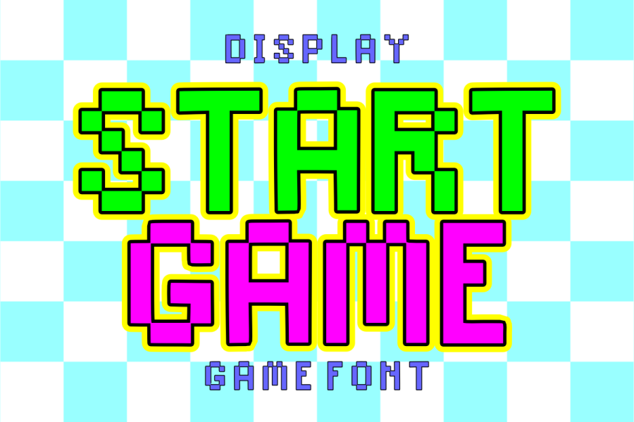 Start Game Retro Pixel Gaming Font
