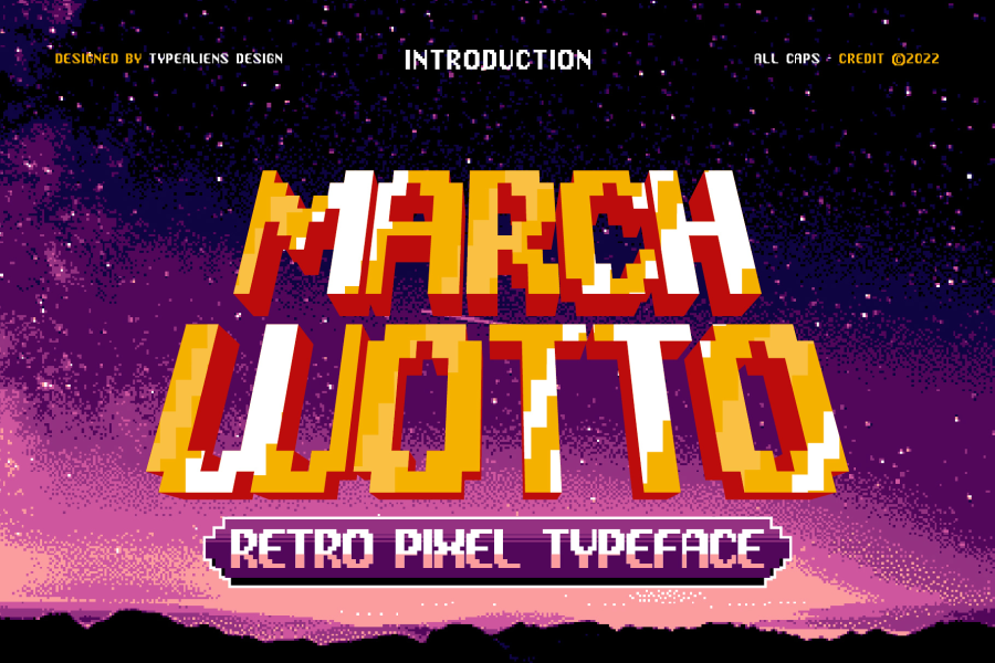 March Wotto Retro Pixel Font