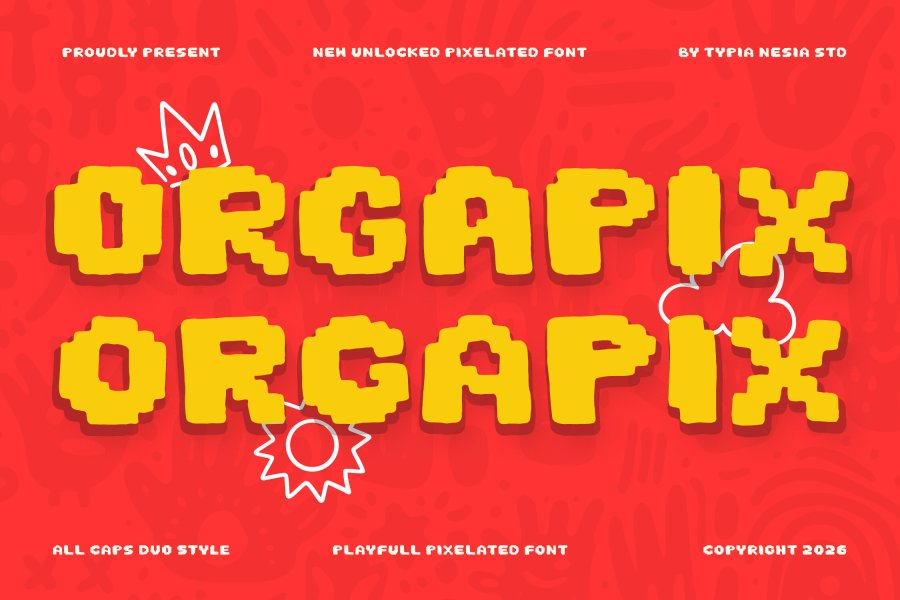 Orgapix Organic Doodle Pixel Font