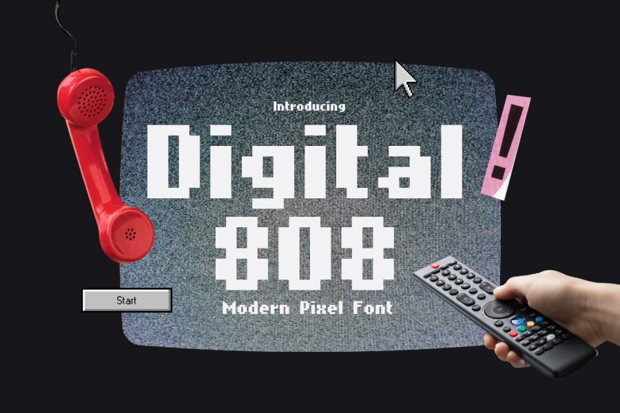 Digital 808 Pixel Font
