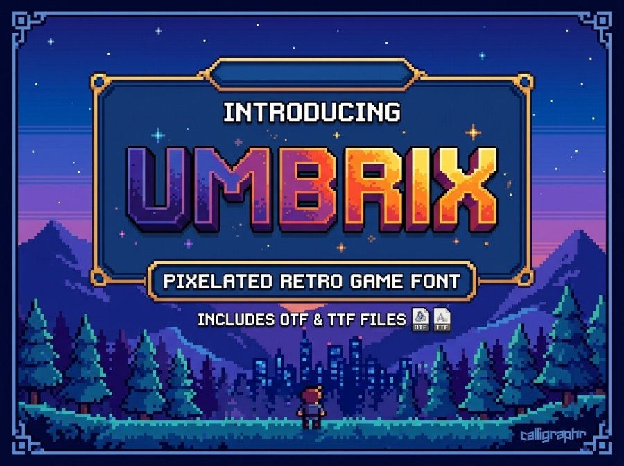 Umbrix Pixel Retro Game Font
