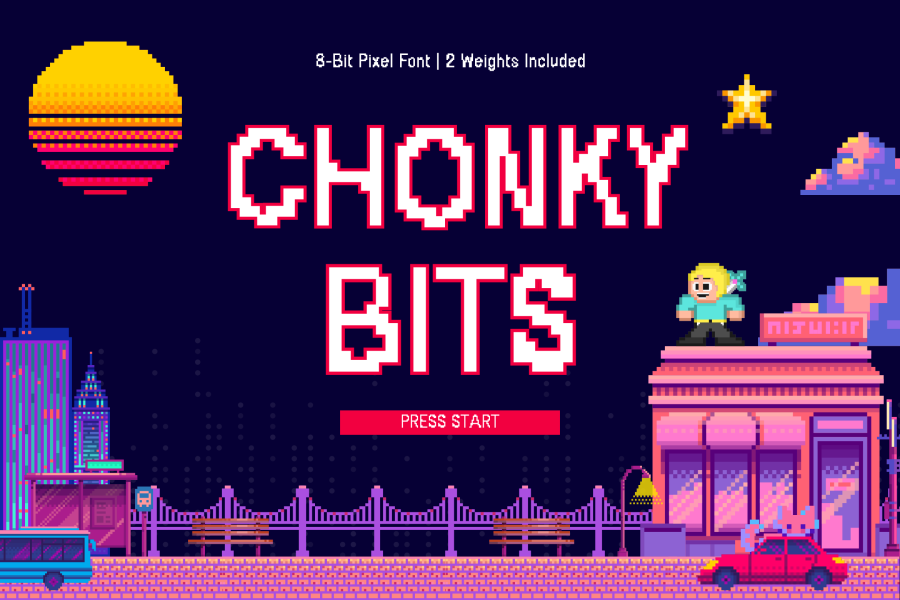 Chonky Bits Pixel Font