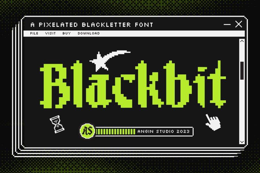 Blackbit Pixel Blackletter Font