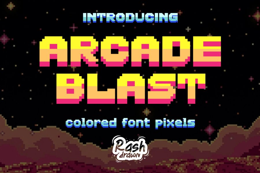Arcade Blast Retro Pixel Color Font