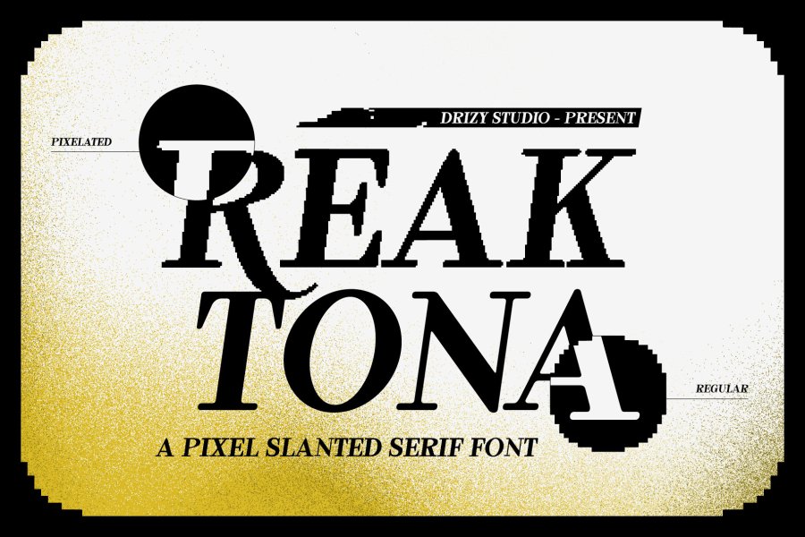 Reaktona Pixel Slanted Serif Font