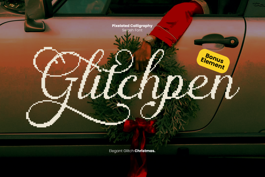 Glitchpen Pixel Calligraphy Font