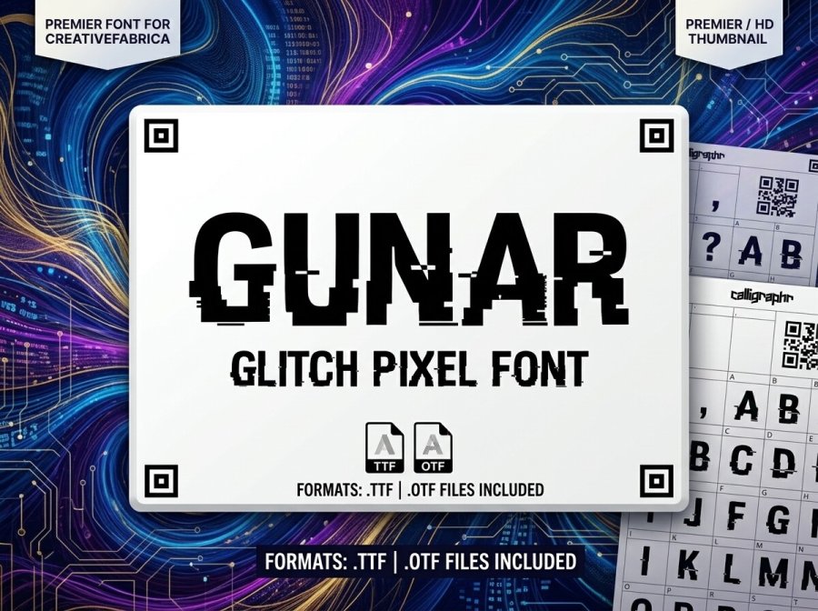 Gunar Glitch Pixel Font