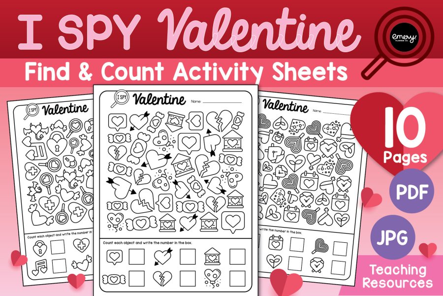 Valentine's Day I Spy Activity Sheets